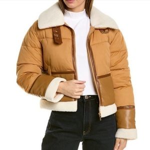 7 For All Mankind Cropped Shearling puffer jacket